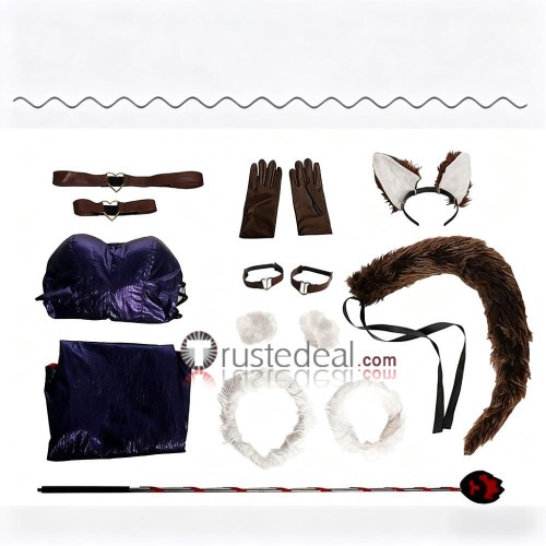 Date A Live Kurumi Tokisaki Wolf Bunny Purple Suit Cosplay Costume