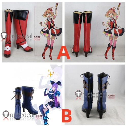 Macross Frontier Mikumo Guynemer Freyja Wion Red Blue Cosplay Shoes Boots
