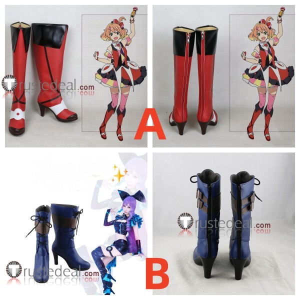 Macross Frontier Mikumo Guynemer Freyja Wion Red Blue Cosplay Shoes Boots