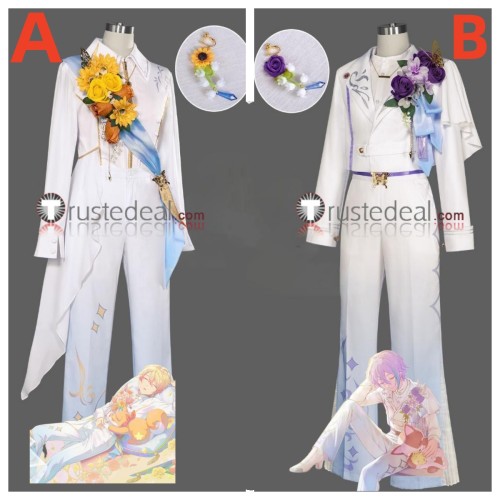 Project Sekai Wonderalnds Showtime WSWL 2 Tenma Tsukasa Kamishiro Rui White Suit Cosplay Costumes