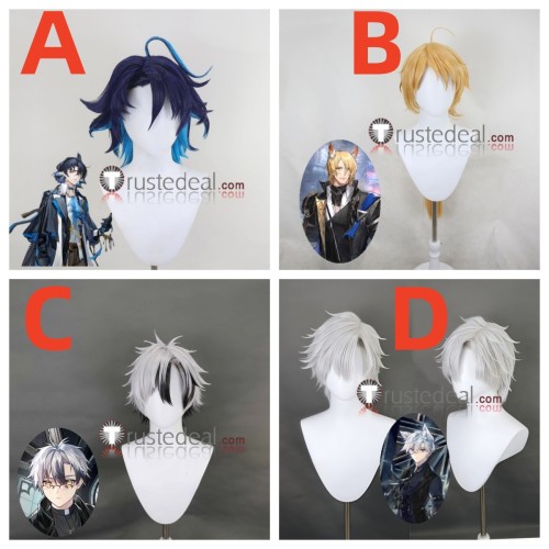Arknights Lumen Mlynar‌ Adnachiel Steward Blue Blonde White Styled Cosplay Wig