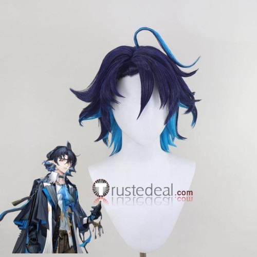 Arknights Lumen Mlynar‌ Adnachiel Steward Blue Blonde White Styled Cosplay Wig