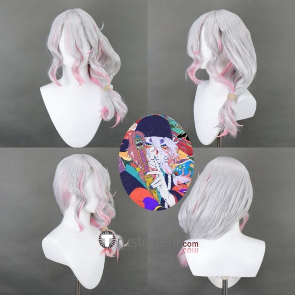 Mononoke Medicine Seller Movie Kusuriuri Silver Pink Highlight Styled Cosplay Wig