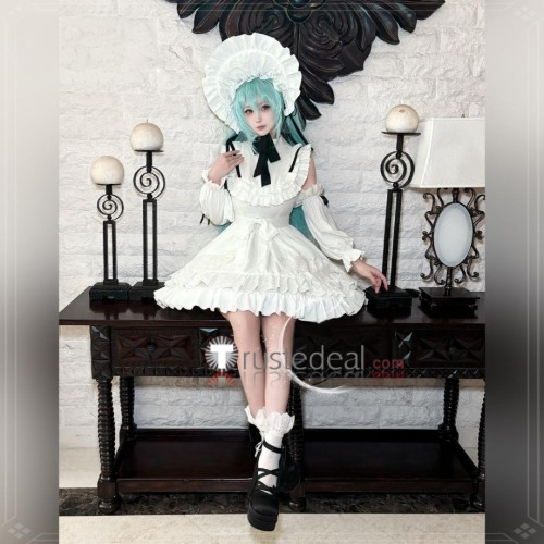 Vocaloid Miku Noodle Stopper Doll White Lolita Dress Cosplay Costume