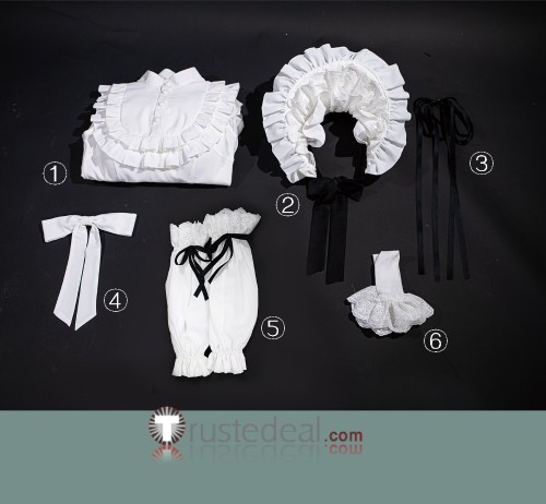 Vocaloid Miku Noodle Stopper Doll White Lolita Dress Cosplay Costume