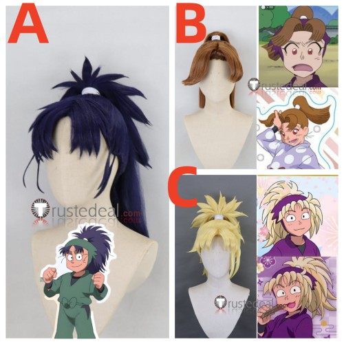 Nintama Rantarou Nanamatsu Koheita Tamura Mikiemon Saitou Takamaru Brown Blue Yellow Styled Cosplay Wigs