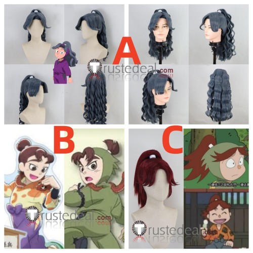 Nintama Rantarou Ayabe Kihachirou Igasaki Magohei Tomatsu Sakubei Brown Blue Red Styled Cosplay Wigs