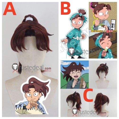 Nintama Rantarou Rikichi Yamada Kingo Minamoto Doi Hansuke Brown Styled Cosplay Wigs