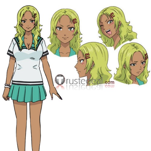 Saiki Kusuo no Sai Nan Mikoto Aiura Green Styled Cosplay Wig