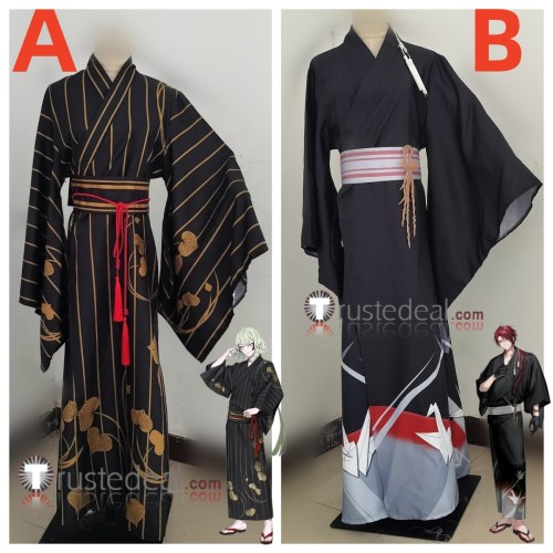 Touken Ranbu Ishida Masamune Goke Kanemitsu Black Kimono Cosplay Costumes