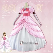 Detective Conan Ran Mouri Wedding Dress Pink Cosplay Costume