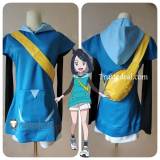 Commission Pokemon Horizons The Series Pocket Monsters Liko and Roy's Departure Liko New Outfit Blue Hoodie Cosplay Costume
