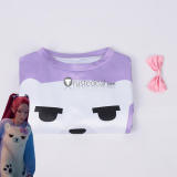 KPop Demon Hunters Zoey Mira Pajamas Hoodie Derpy Tiger Cosplay Costume