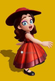 Commission Donkey Kong Bananza Pauline Diva Dress Red Cosplay Costume