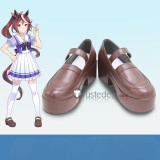 Uma Musume Pretty Derby Tokai Teio White Brown Purple Red Cosplay Boots Shoes