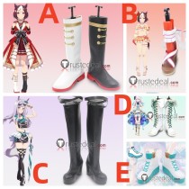 Uma Musume Pretty Derby Special Week Mejiro McQueen White Black Brown Cosplay Boots Shoes