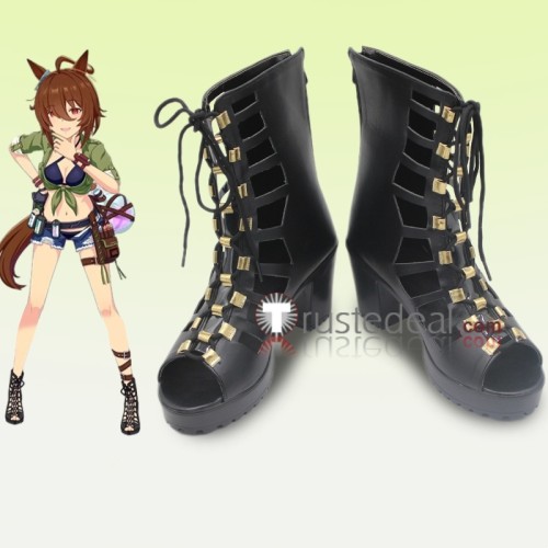 Uma Musume Pretty Derby Agnes Tachyon Still in Love Loves Only You Black White Red Cosplay Boots Shoes