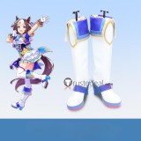 Uma Musume Pretty Derby Tokai Teio White Brown Purple Red Cosplay Boots Shoes
