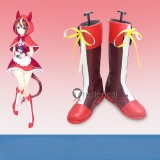 Uma Musume Pretty Derby Tokai Teio White Brown Purple Red Cosplay Boots Shoes