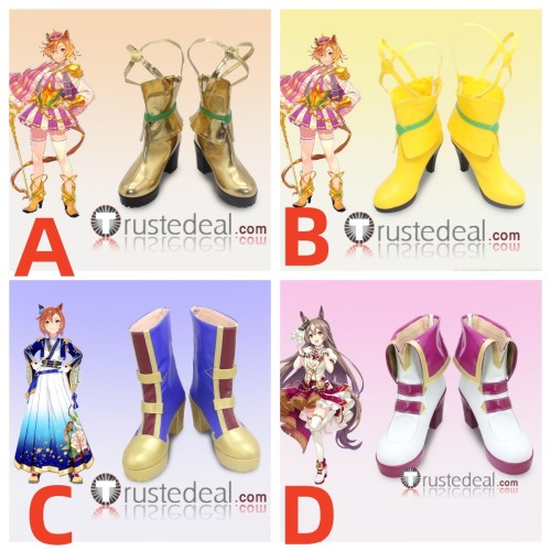 Uma Musume Pretty Derby T.M. Opera O 1st Anniversary Performance Yellow Golden White Cosplay Boots Shoes