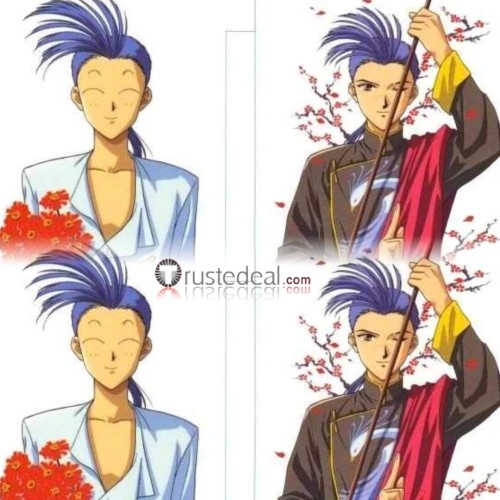 Fushigi Yuugi Chichiri Houjun Ri Blue Styled Cosplay Wig
