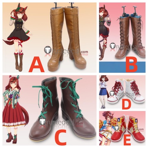 Uma Musume Pretty Derby Nice Nature White Brown Red Cosplay Boots Shoes