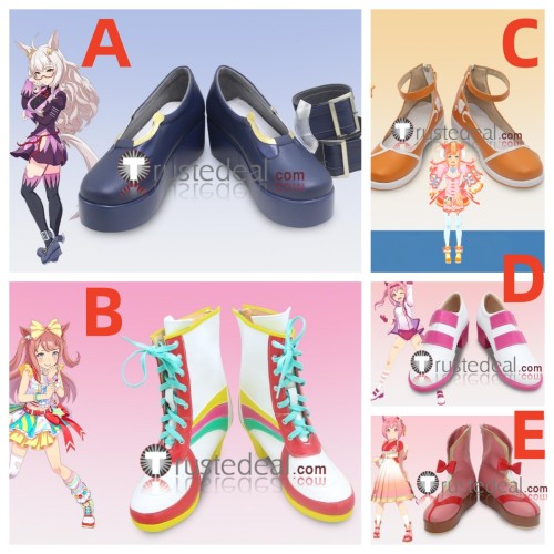 Uma Musume Pretty Derby Biwa Hayahide Agnes Digital Haru Urara Blue Orange Pink Cosplay Boots Shoes