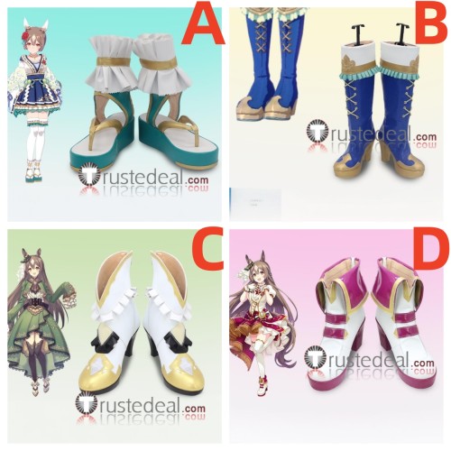 Uma Musume Pretty Derby Satono Diamond 1st Anniversary Performance Blue White Cosplay Boots Shoes