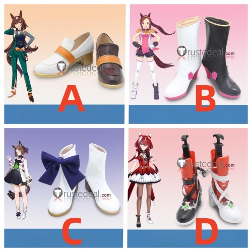 Uma Musume Pretty Derby Sirius Symboli Sakura Bakushin O Fine Motion Win Variation White Brown Black Cosplay Boots Shoes