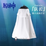 Genshin Impact Fatui Harbingers II Capitano The Captain Black White Uniform Cape Overcoat Cosplay Costume