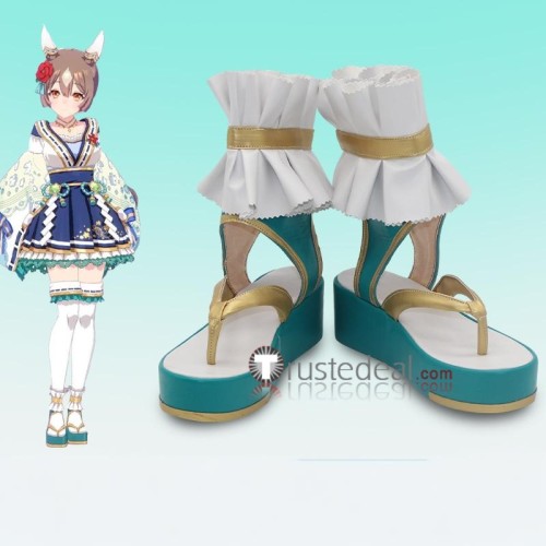 Uma Musume Pretty Derby Satono Diamond 1st Anniversary Performance Blue White Cosplay Boots Shoes