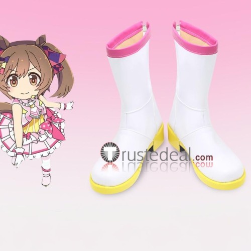Uma Musume Pretty Derby Smart Falcon White Yellow Pink Cosplay Boots Shoes