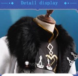 Genshin Impact Fatui Harbingers II Capitano The Captain Black White Uniform Cape Overcoat Cosplay Costume