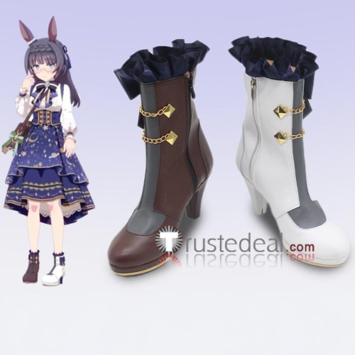 Uma Musume Pretty Derby Zenno Rob Roy Aston Machan Calstone Light O Mejiro Palmer King Halo Brown White Cosplay Boots Shoes