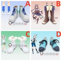 Uma Musume Pretty Derby Matikanetannhauser Seiun Sky White Brown Blue Cosplay Boots Shoes