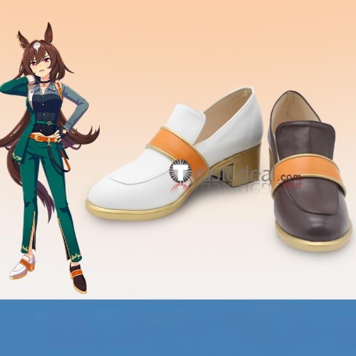 Uma Musume Pretty Derby Sirius Symboli Sakura Bakushin O Fine Motion Win Variation White Brown Black Cosplay Boots Shoes