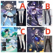 Genshin Impact Barbara Raiden Shogun Venti Keqing Printed Tights Socks Leggings Stockings Cosplay Accessories