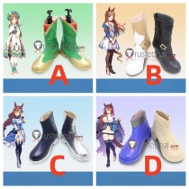 Uma Musume Pretty Derby Grass Wonder Super Creek Green Black Blue Cosplay Boots Shoes