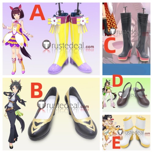 Uma Musume Pretty Derby Nishino Flower Fuji Kiseki Mr C B  White Brown Black Yellow Cosplay Boots Shoes