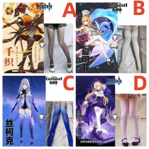 Genshin Impact Chiori Escoffier Skirk Fischl Printed Tights Socks Leggings Stockings Black Blue Cosplay Accessories
