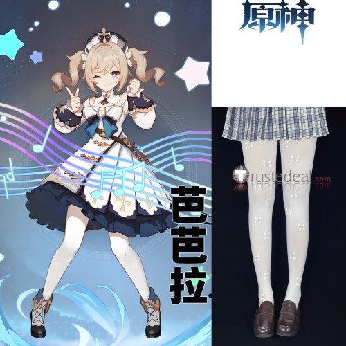 Genshin Impact Barbara Raiden Shogun Venti Keqing Printed Tights Socks Leggings Stockings Cosplay Accessories