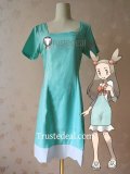 Pokemon Gold and Silver Diamond and Pearl Jasmine White Green Sundress Cosplay Costume