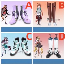Uma Musume Pretty Derby Orfevre Ikuno Dictus Mejiro Dober Yaeno Muteki Purple Brown White Cosplay Boots Shoes