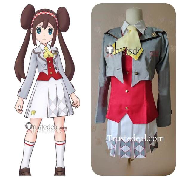 Commission Pokemon Masters EX Trainer Rosa Mei Academy Uniform Superstar Cosplay Costume