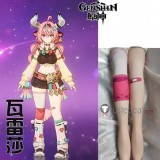 Genshin Impact Layla Varesa Noelle Eula Mona Printed Tights Socks Leggings Stockings Cosplay Accessories