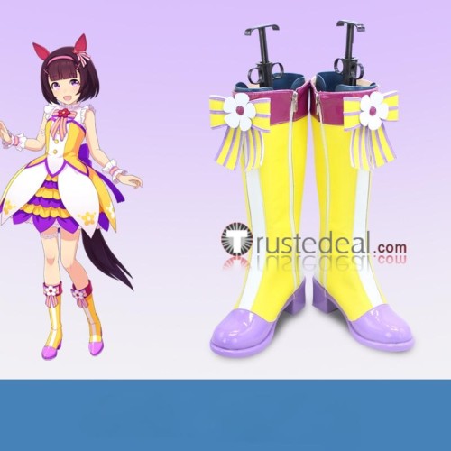 Uma Musume Pretty Derby Nishino Flower Fuji Kiseki Mr C B  White Brown Black Yellow Cosplay Boots Shoes