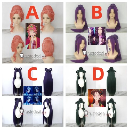 Kusuriya no Hitorigoto The Apothecary Diaries Gyokuyou Ah Duo Female Jinshi Fengxian Pink Purple Green Styled Cosplay Wig
