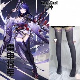 Genshin Impact Barbara Raiden Shogun Venti Keqing Printed Tights Socks Leggings Stockings Cosplay Accessories
