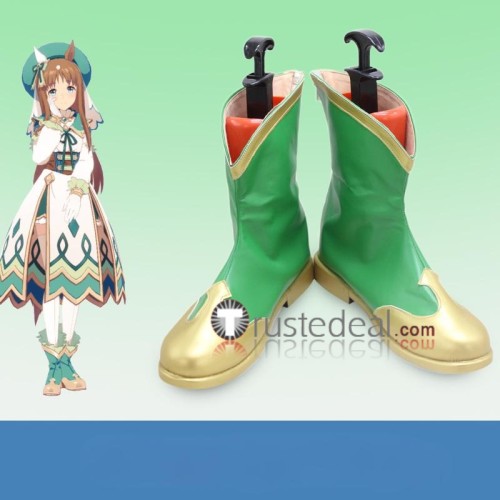 Uma Musume Pretty Derby Grass Wonder Super Creek Green Black Blue Cosplay Boots Shoes