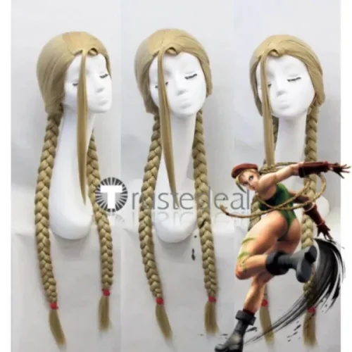 Street Fighter Cammy White Killer Bee Blonde Braids Lace Front Styled Cosplay Wigs
